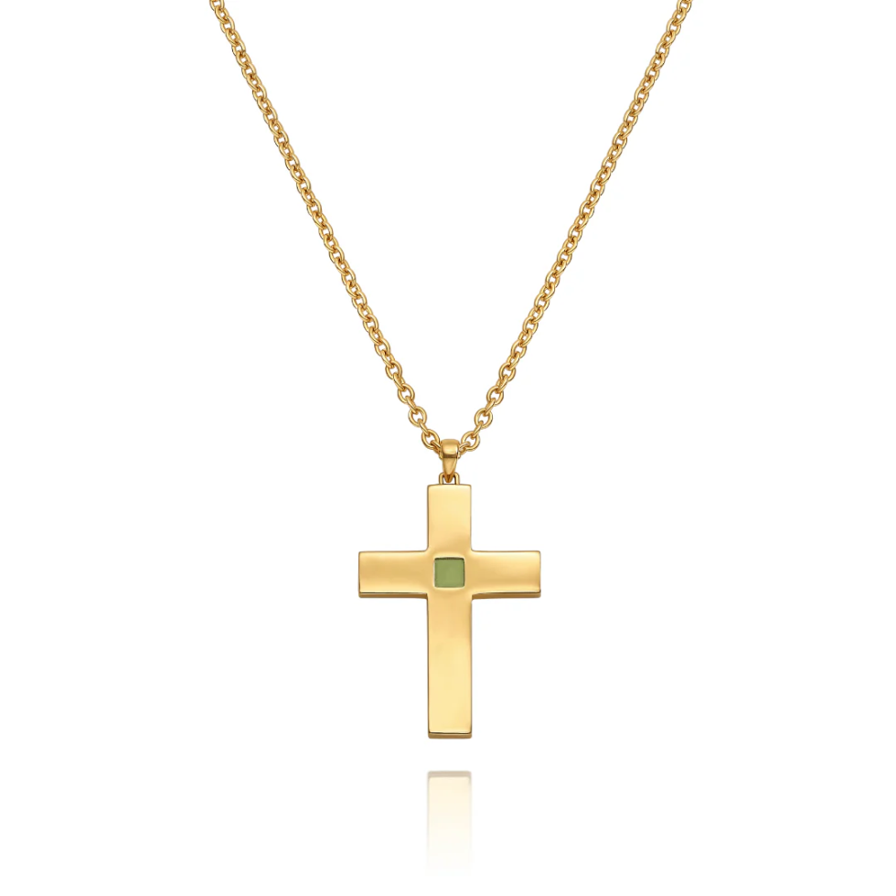 Colar Crucifixo Nanochip Biblia Banhado em Ouro 18K