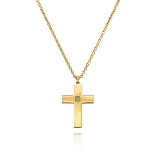 Colar Crucifixo Nanochip Biblia Banhado em Ouro 18K