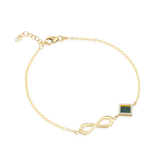 Bracelete Nanochip Bíblia Amor Eterno Banhado em Ouro 18K
