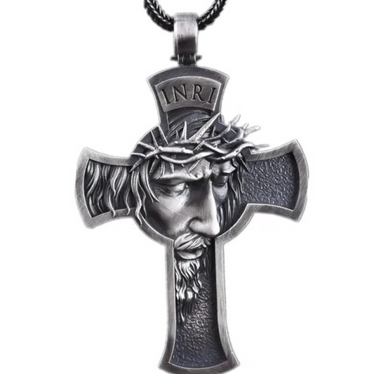 Colar Crucifixo Cristo Rei INRI