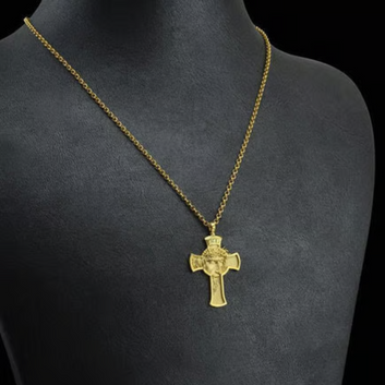 Colar Crucifixo Cristo Rei INRI