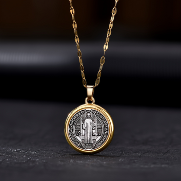 Colar Medalha de São Bento Prata 925